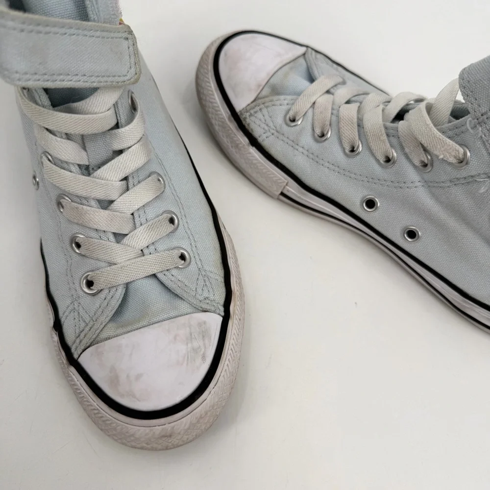 Converse Sneakers Girls Kids 2 Chuck Taylor All Star Heart Patch Blue High Tops